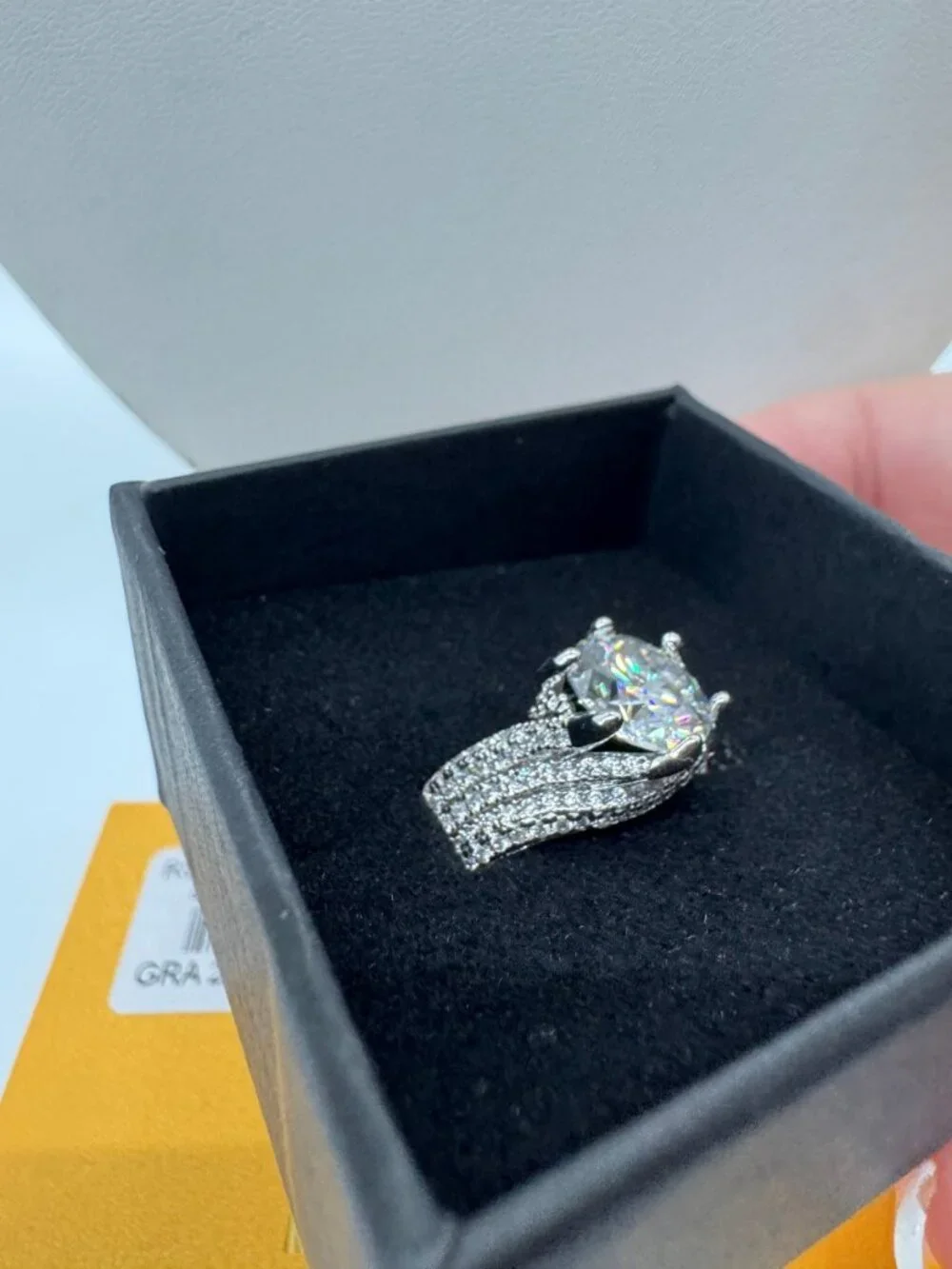 GRA moissanite ring